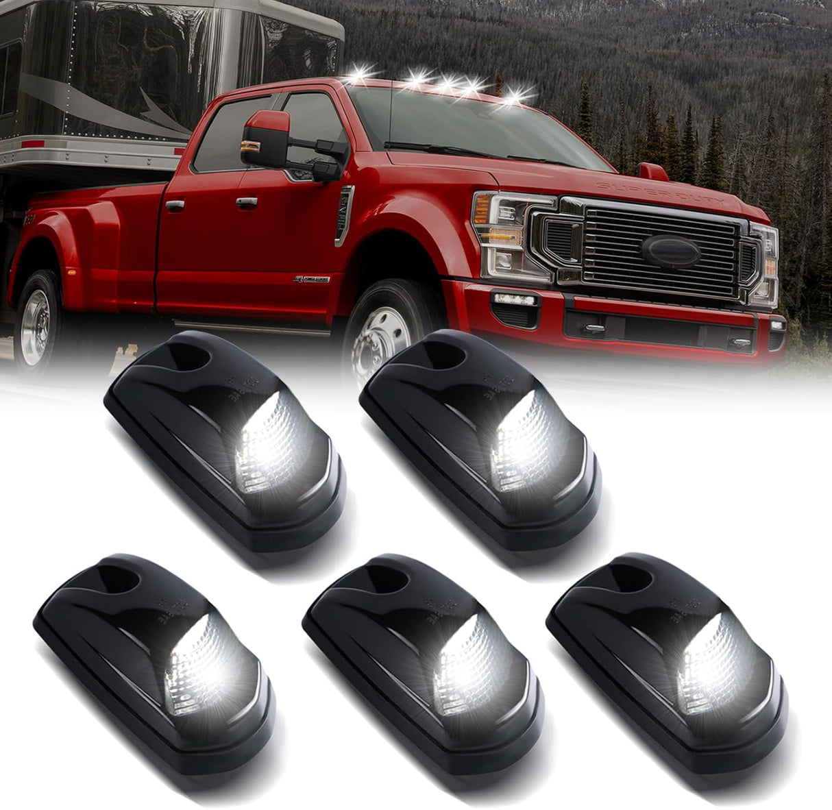 2017-2026+ Ford Super Duty F250 Smoked White Amber LED Mirror Lights