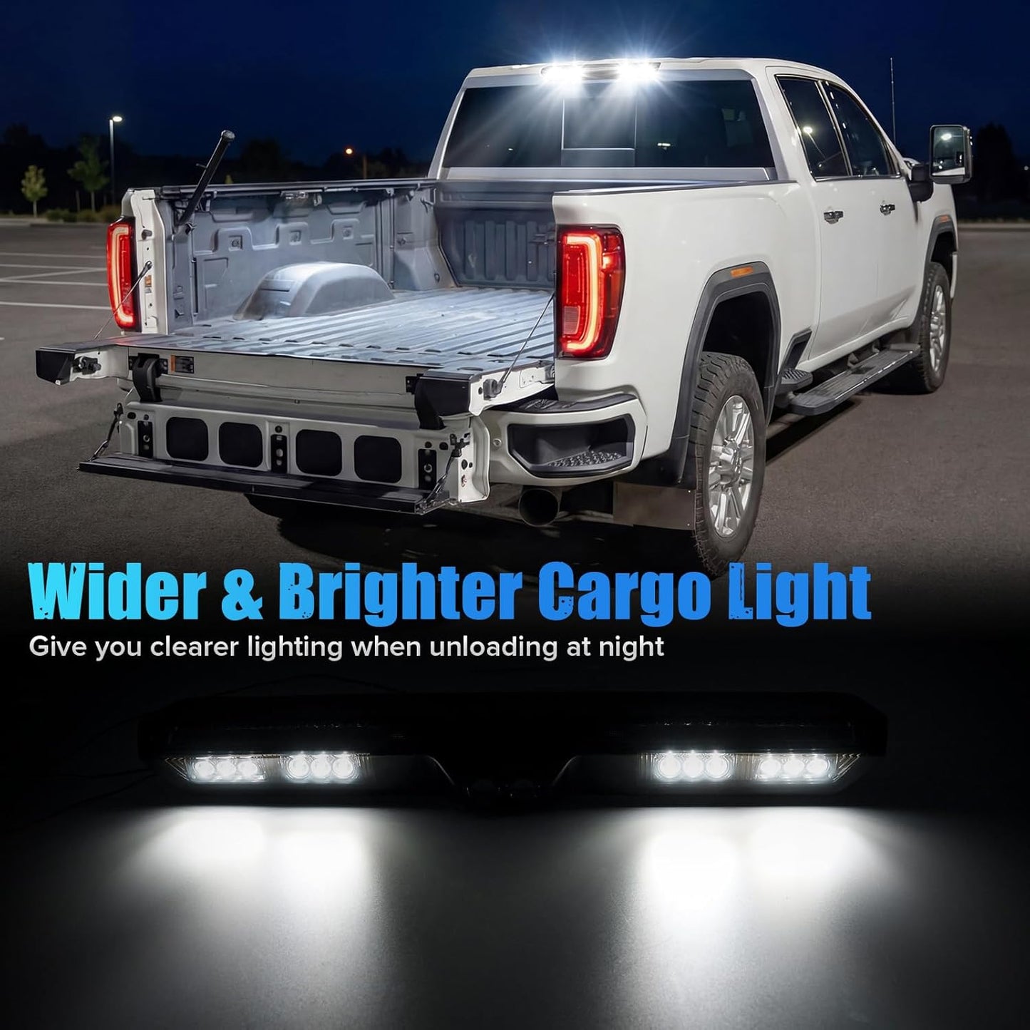 2020-2026+ GMC Sierra Chevy Silverado 1500/2500/3500 Smoked LED 3rd Brake Light