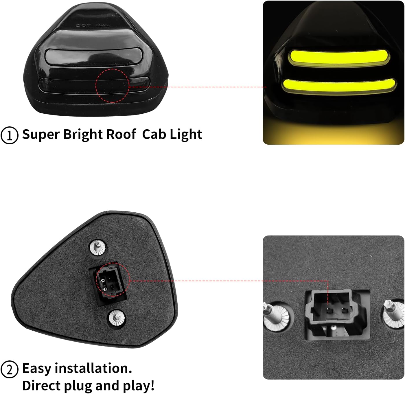 1999-2016 Ford F250/F/350/F450 Super Duty Clear Smoked White Amber LED Roof Cab Lights