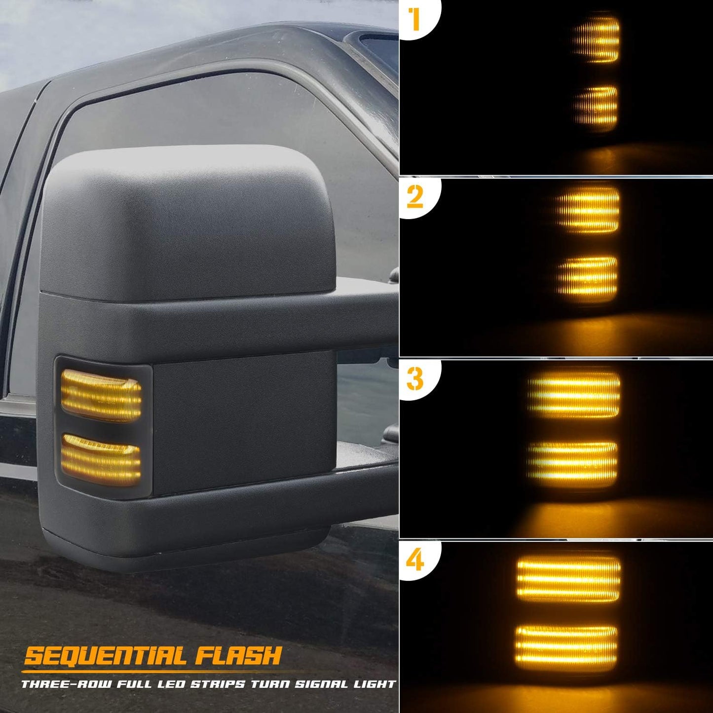 2008-2016 Ford F250 Super Duty Switchback LED Smoked Mirror Lights