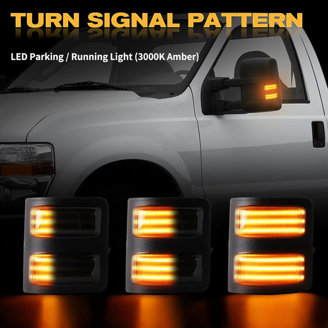 2008-2016 Ford F250 Super Duty Switchback LED Smoked Mirror Lights