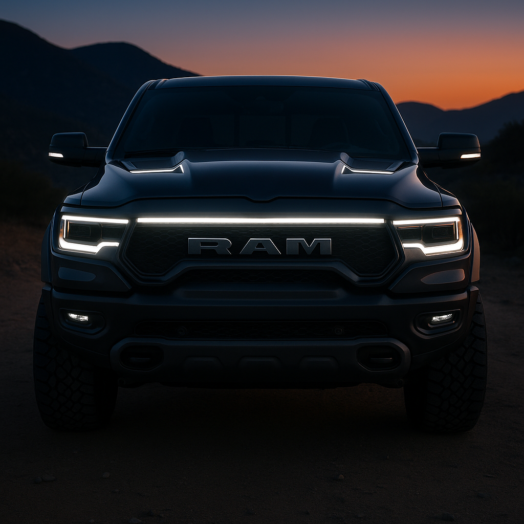 2021-2023 Ram 1500 TRX LED “Power” Grille Bar – IP67, Bolt-On, Black or Silver Frame