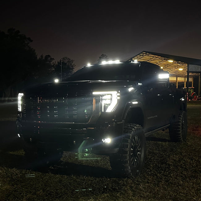 2020-2026+ GMC Sierra HD 2500/3500 Smoked White Amber SCANNING LED Side Markers