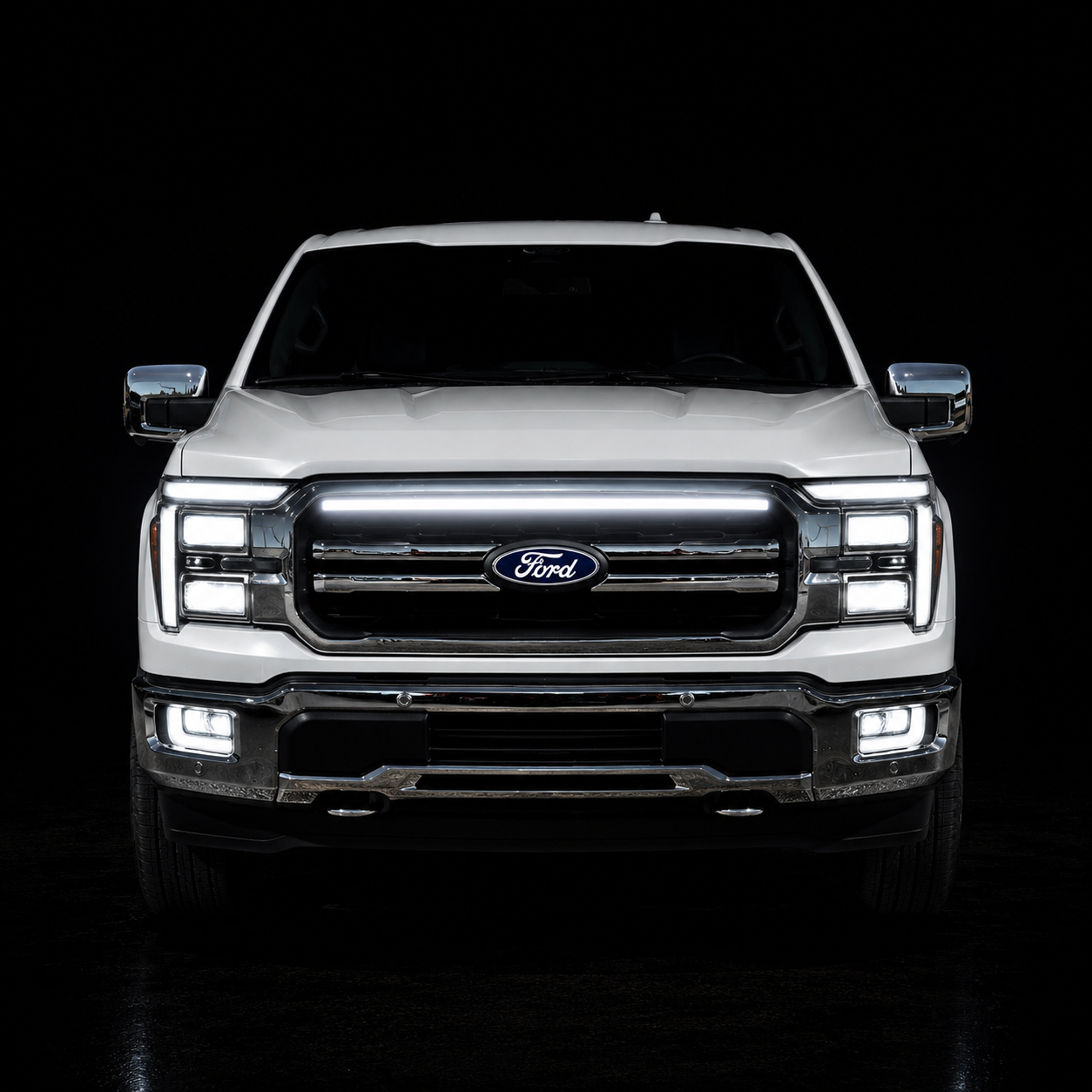 2024-2025 Ford F150 Lariat LED Grille Light Kit – White DRL Strip, IP67, Plug-and-Play Ready