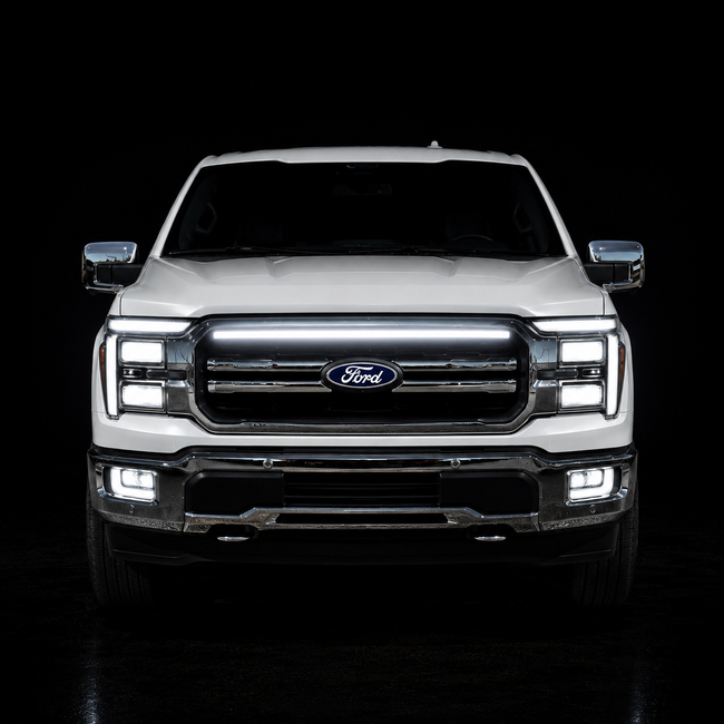2024-2025 Ford F150 Lariat LED Grille Light Kit – White DRL Strip, IP67, Plug-and-Play Ready
