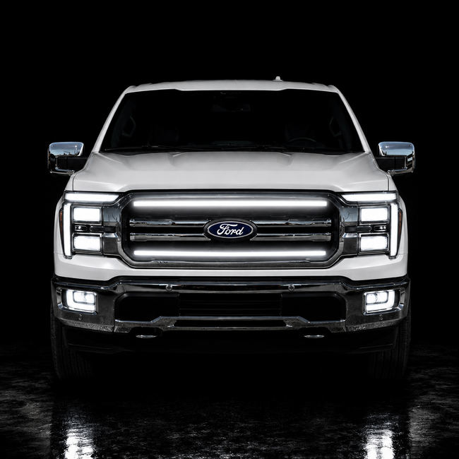 2024-2025 Ford F150 Lariat LED Grille Light Kit – White DRL Strip, IP67, Plug-and-Play Ready