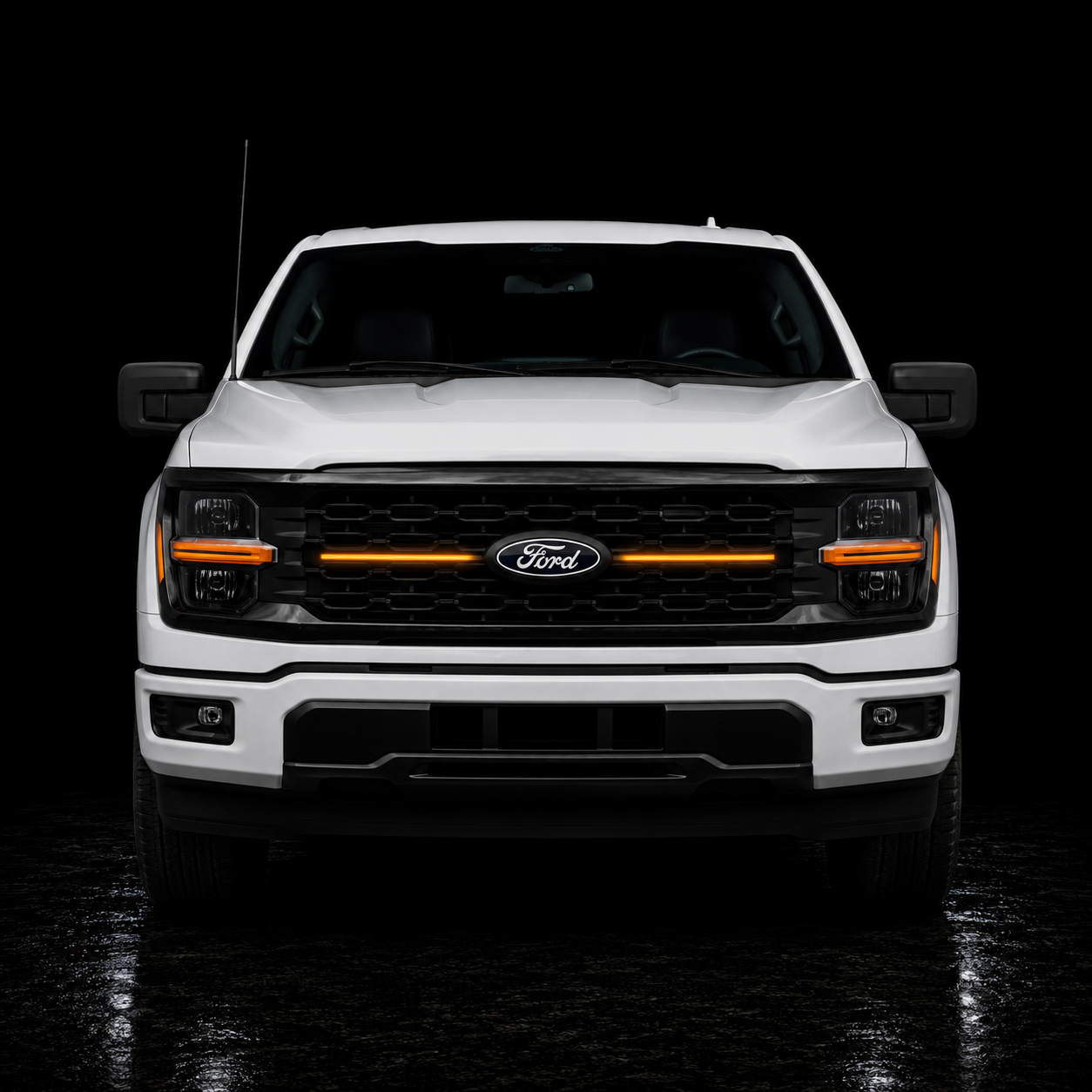 2024 Ford F-150 STX LED Center-Grille Light Bar – White DRL, IP67, Bolt-On