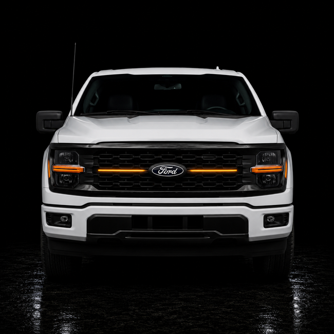2024 Ford F-150 STX LED Center-Grille Light Bar – White DRL, IP67, Bolt-On