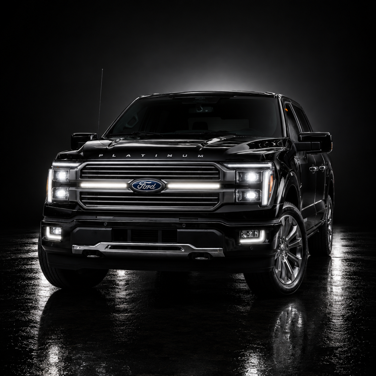 2024-2025 Ford F150 Platinum “Black Package” LED Grille Light Kit – White DRL Strip, IP67, Plug-and-Play Ready