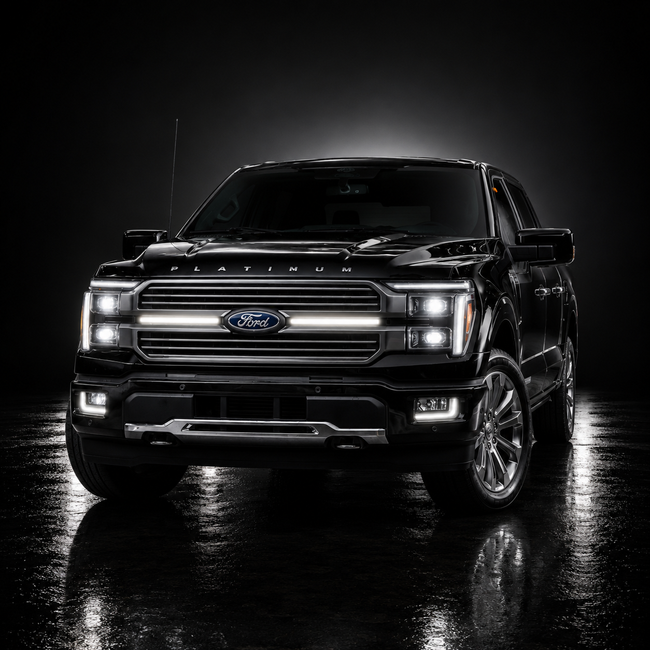 2024-2025 Ford F150 Platinum “Black Package” LED Grille Light Kit – White DRL Strip, IP67, Plug-and-Play Ready