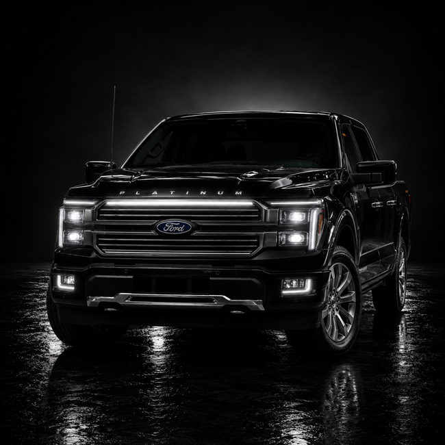 2024-2025 Ford F150 Platinum “Black Package” LED Grille Light Kit – White DRL Strip, IP67, Plug-and-Play Ready