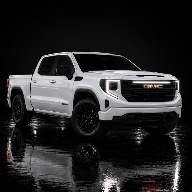2024-2025 GMC Sierra 1500 LED Grille Light Kit – Elevation & SLE, White DRL Strip, IP67, Plug-and-Play Ready