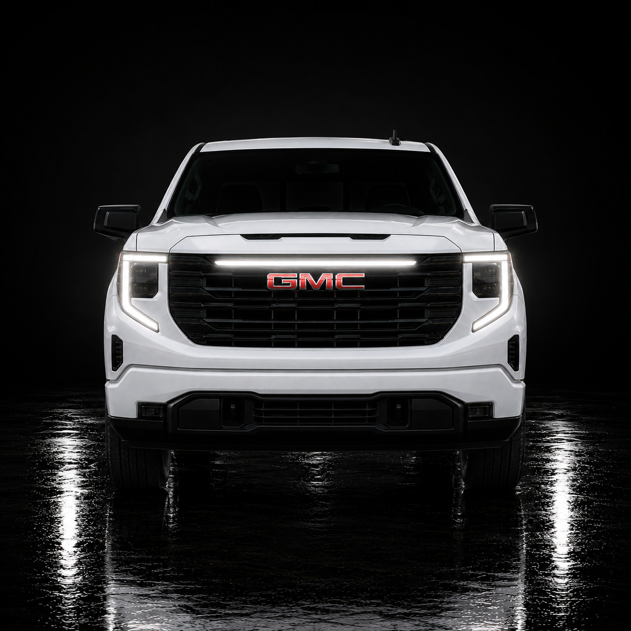 2024-2025 GMC Sierra 1500 LED Grille Light Kit – Elevation & SLE, White DRL Strip, IP67, Plug-and-Play Ready