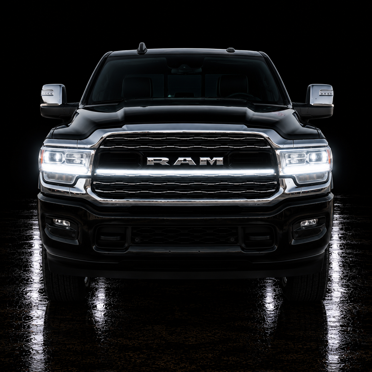 2023-2024 Ram 2500/3500 Limited LED Grille “Power” Bar – Single Strip, IP67, Black or Silver Frame
