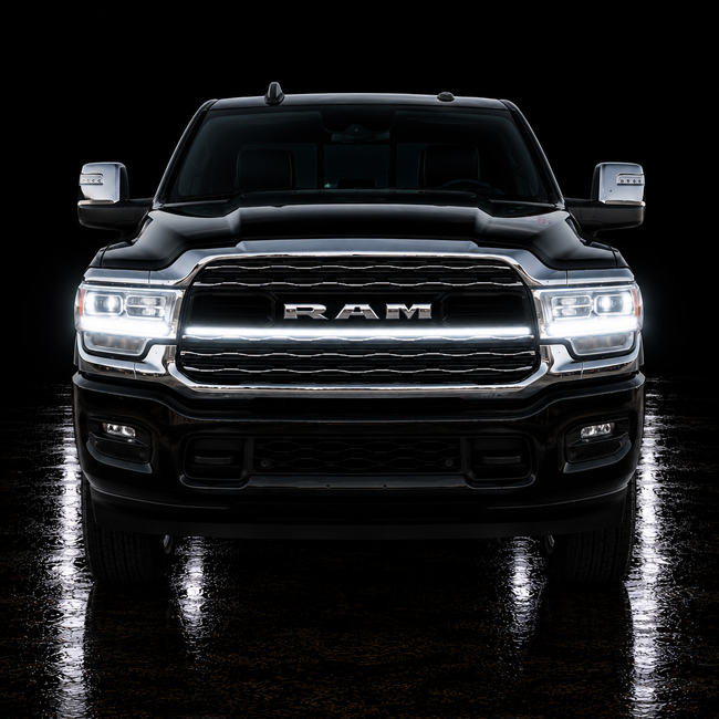 2023-2024 Ram 2500/3500 Limited LED Grille “Power” Bar – Single Strip, IP67, Black or Silver Frame