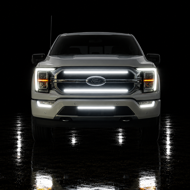 2021-2023 Ford F150 LED Grille Light Kit – Platinum/King Ranch/XLT, White DRL Strip, IP67