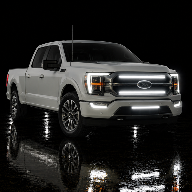 2021-2023 Ford F150 LED Grille Light Kit – Platinum/King Ranch/XLT, White DRL Strip, IP67
