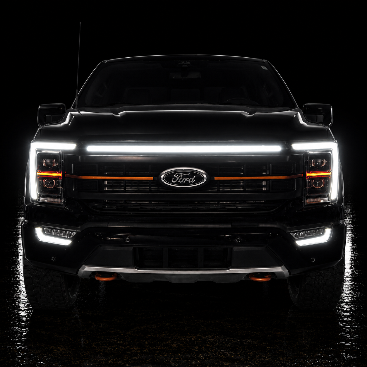 2021-2023 Ford F150 Tremor LED Grille Light Kit – White DRL Strip, IP67, Plug-and-Play Ready