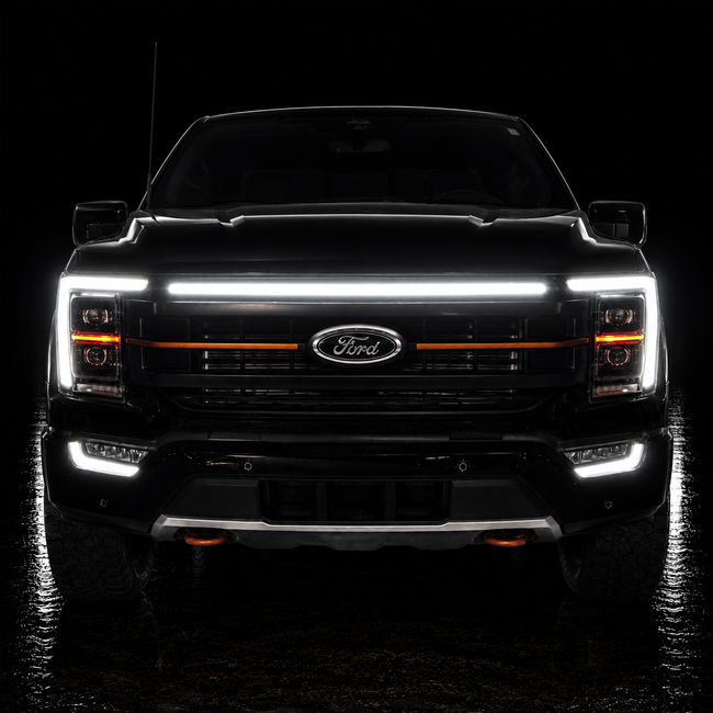 2021-2023 Ford F150 Tremor LED Grille Light Kit – White DRL Strip, IP67, Plug-and-Play Ready
