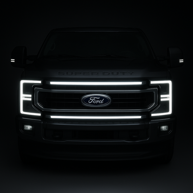 2021-2022 Ford F-250/F-350/F-450/F-550 LED Grille Light Kit – Non-High-Flow, KR/STX/XLT/Platinum, IP67