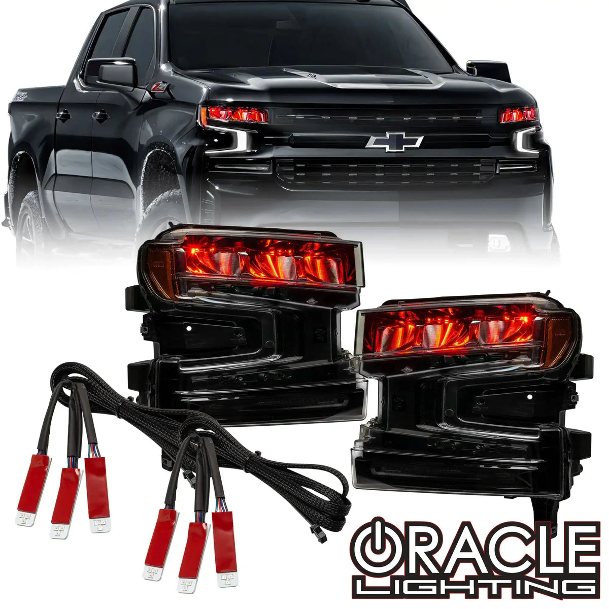 2019-2022 Chevrolet Silverado 1500 ORACLE Lighting ColorSHIFT RGB Demon Eye Headlight Upgrade