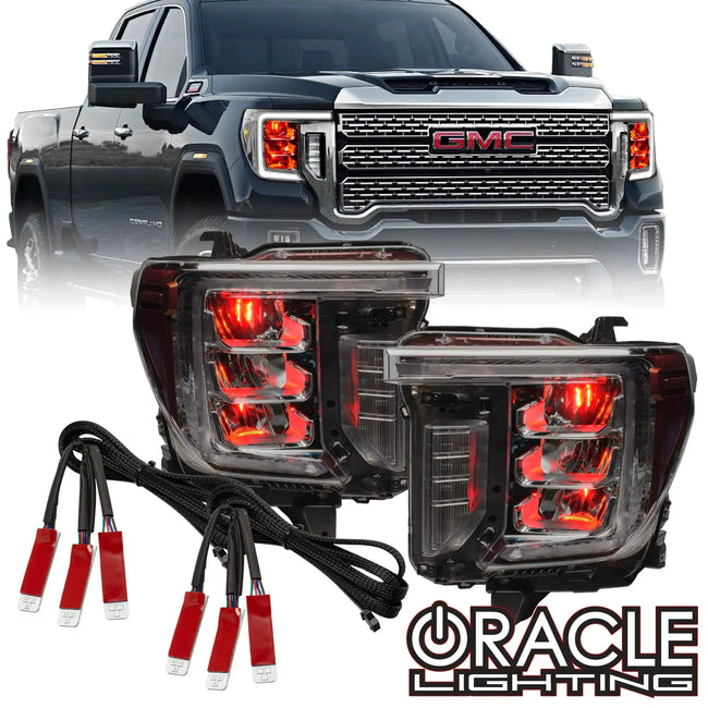 2020-2023 GMC Sierra 2500 HD/3500 HD ORACLE Lighting ColorSHIFT RGB Demon Eye Headlight Upgrade