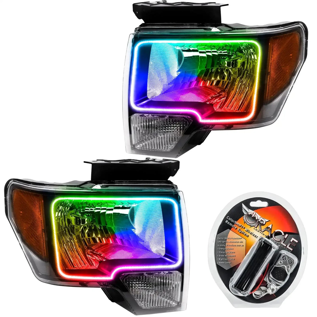 2009-2014 Ford F150 ORACLE Lighting Pre-Assembled Halo Headlights - Non HID - Chrome Housing
