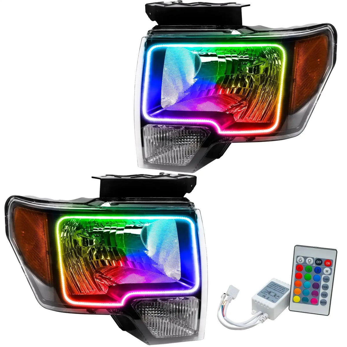 2009-2014 Ford F150 ORACLE Lighting Pre-Assembled Halo Headlights - Non HID - Chrome Housing