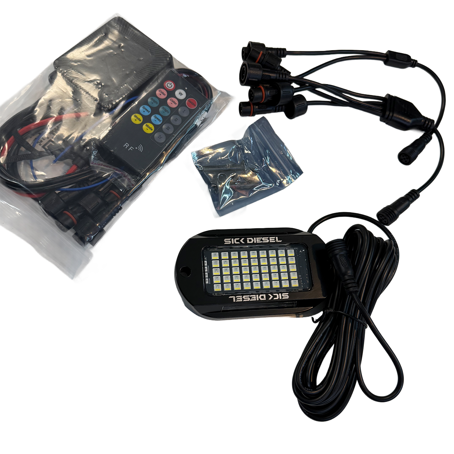 Sick Diesel Rock Lights - Utility Work Lights - White/RGBW LEDs