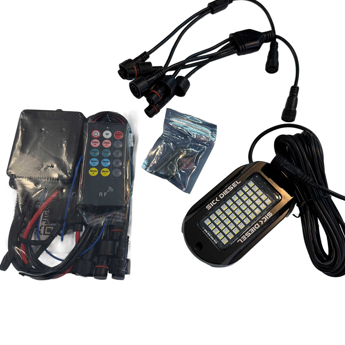 Sick Diesel Rock Lights - Utility Work Lights - White/RGBW LEDs