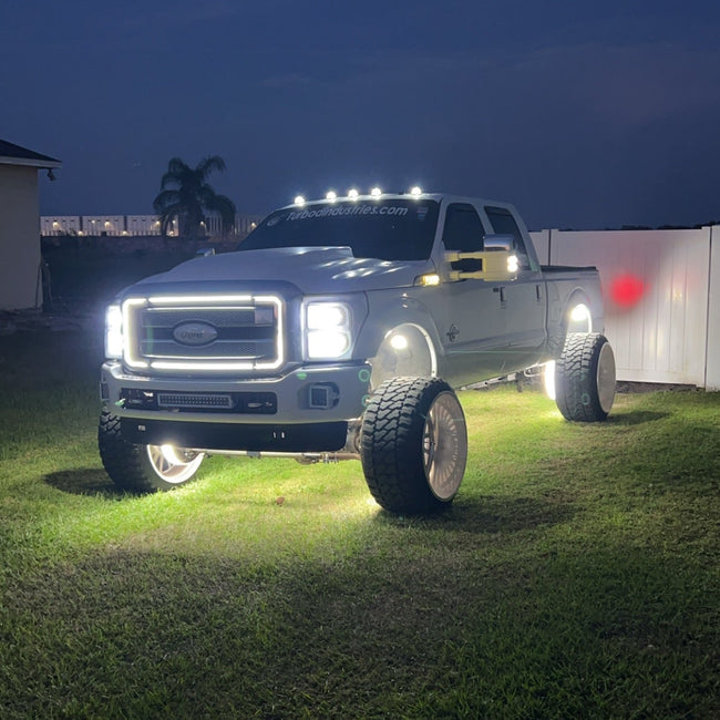 2011-2016 Ford F-250/F-350/F-450/F-550 Super Duty LED Grille Light Kit – 2-Bar, 6500 K White, IP67