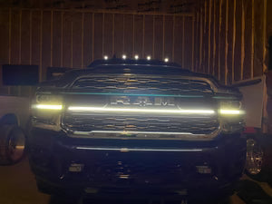 2019-2022 Ram 2500/3500 Limited LED Grille “Power” Light Bar – Single Strip, IP67, Black/Silver Frame