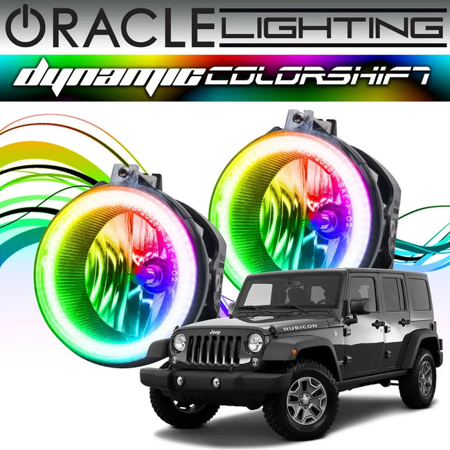 2007-2017 Jeep Wrangler ORACLE Lighting Dynamic ColorSHIFT Fog Light Halo Kit