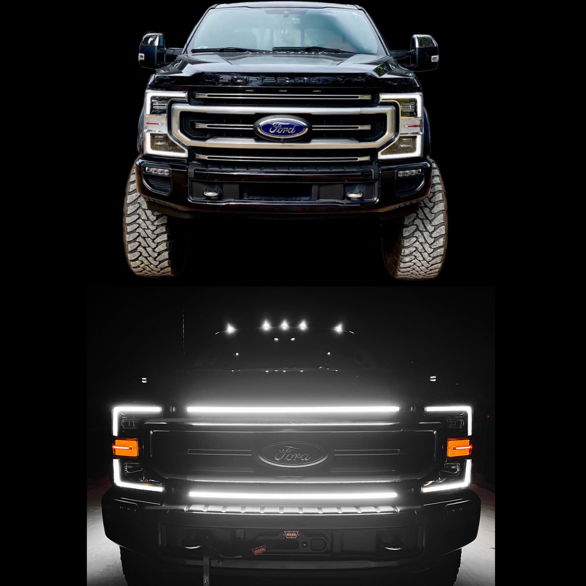 2021-2022 F250, F350, F450 & F550 Non High Flow LED Grill Lights | KR, STX,  XLT, Platinum